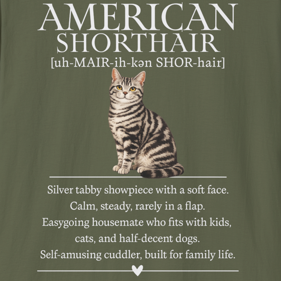 American Shorthair Definition T-Shirt – Cat Chronicles