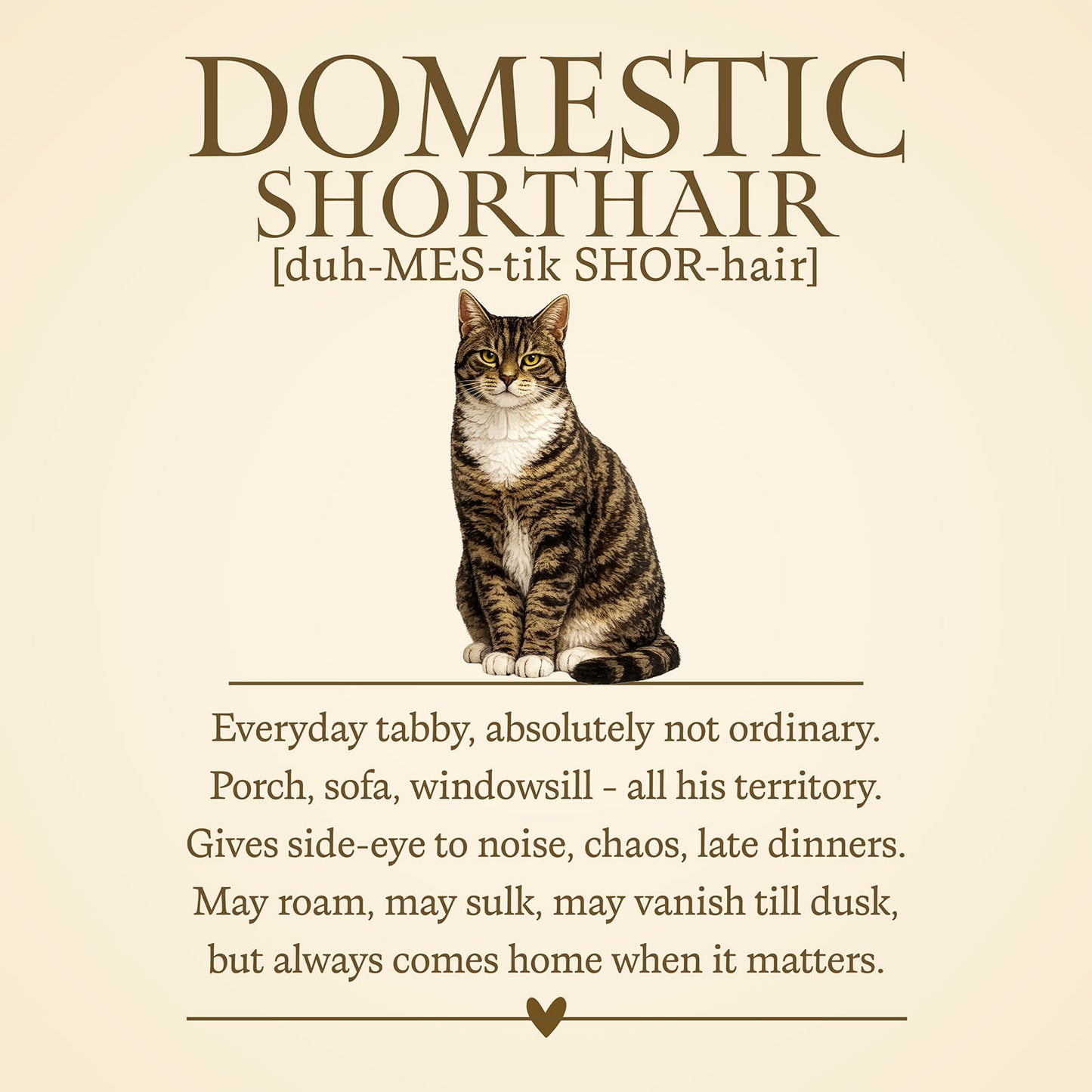 Domestic Shorthair Definition T-Shirt - Cat Chronicles