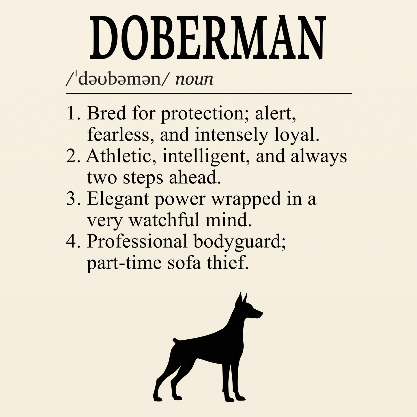 Doberman Definition T-Shirt Dictionary Dogs Collection