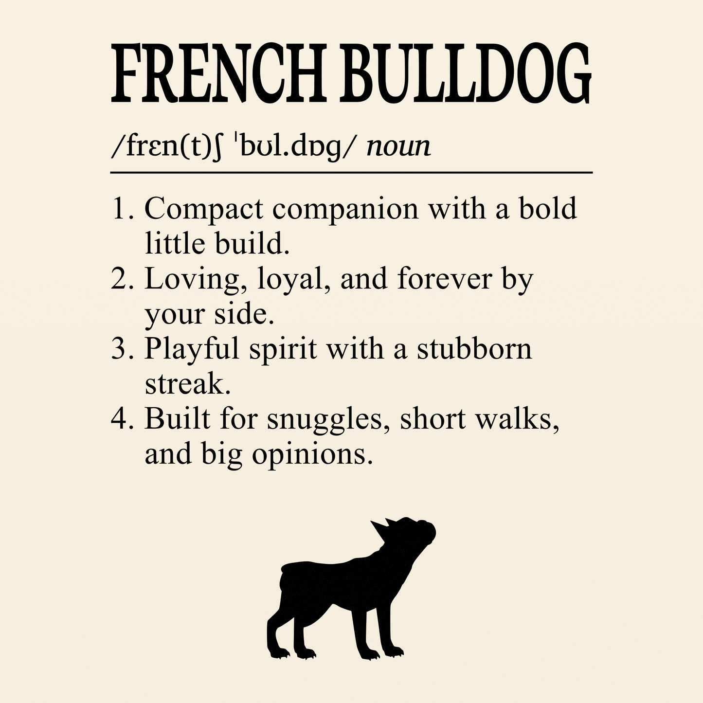 French Bulldog Definition T-Shirt Dictionary Dogs Collection