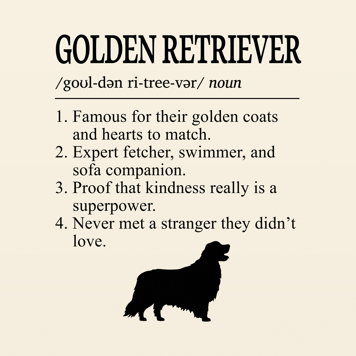 Golden Retriever Definition T-Shirt Dictionary Dogs Collection