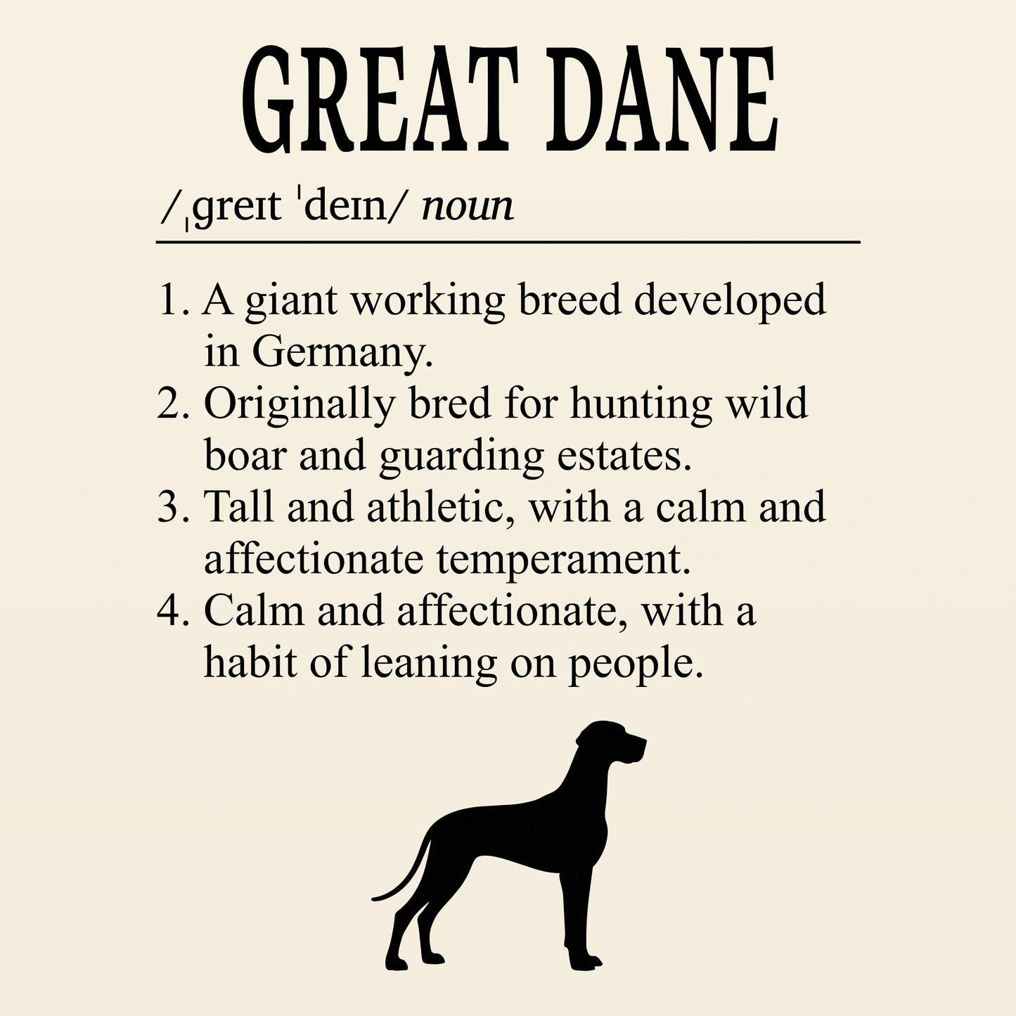 Great Dane Definition T-Shirt Dictionary Dogs Collection