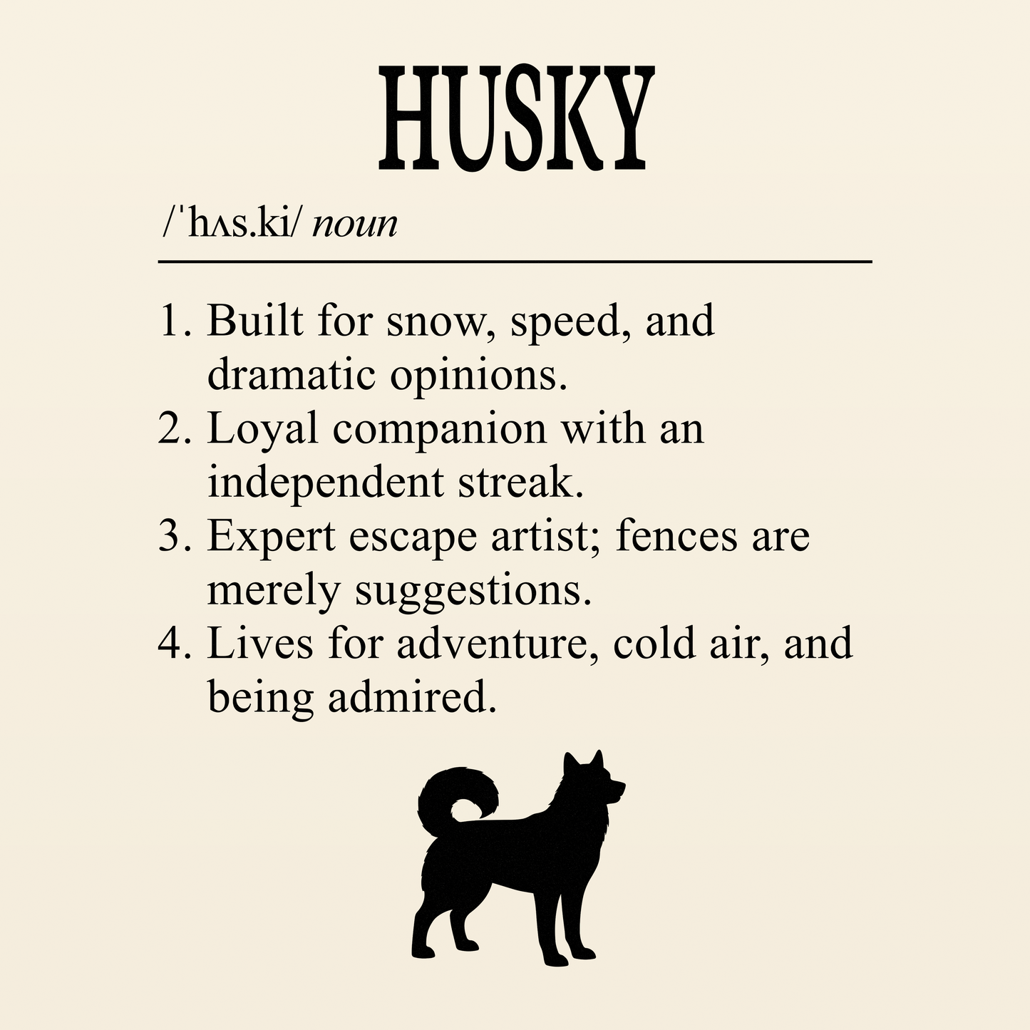Husky Definition T-Shirt Dictionary Dogs Collection