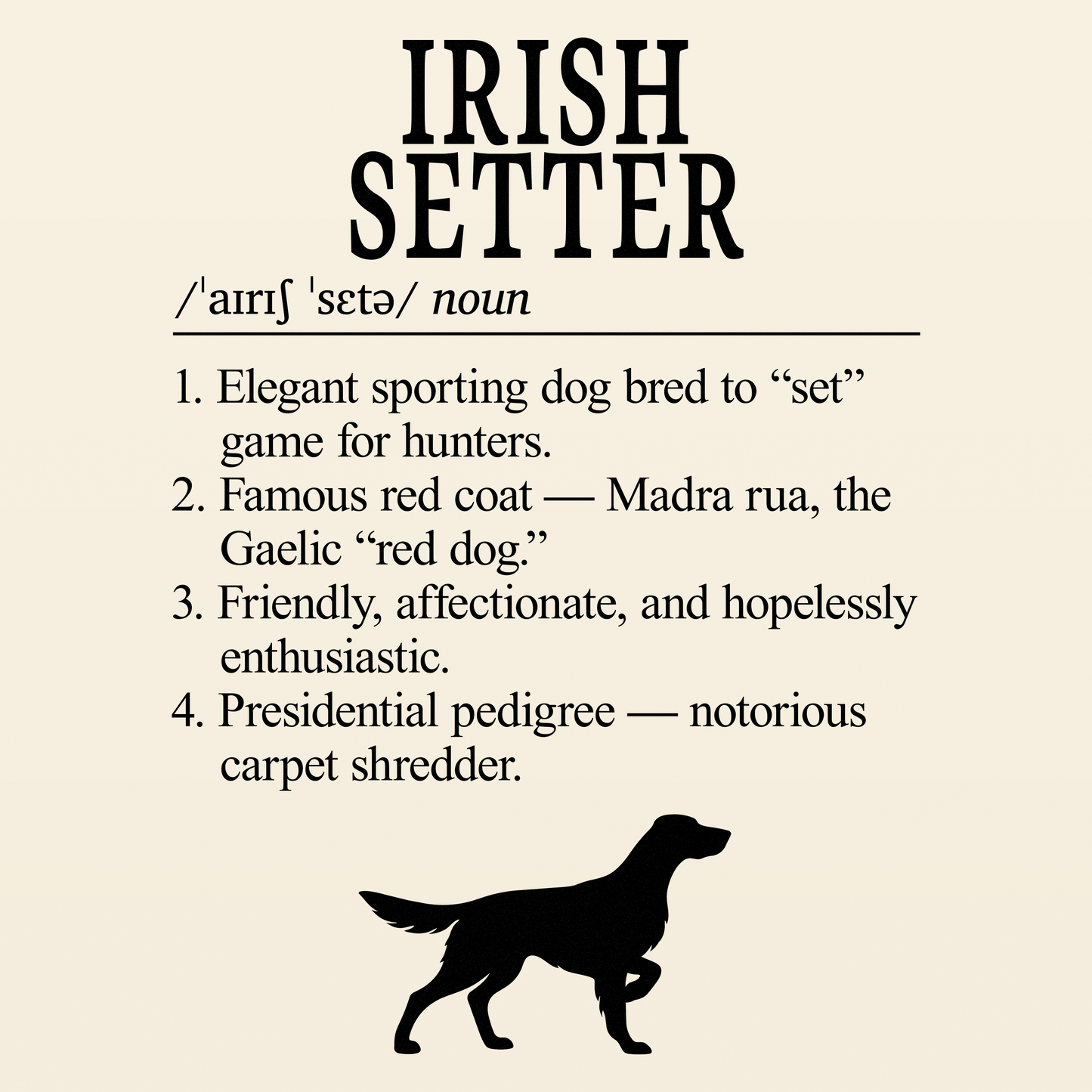 Irish Setter Definition T-Shirt Dictionary Dogs Collection