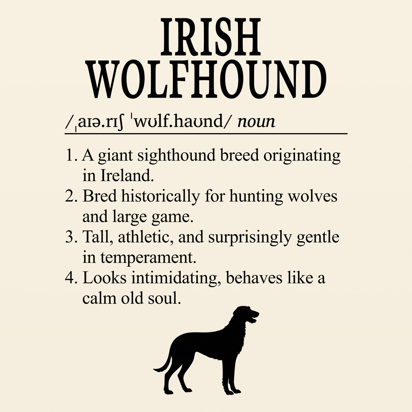 Irish Wolfhound Definition T-Shirt Dictionary Dogs Collection