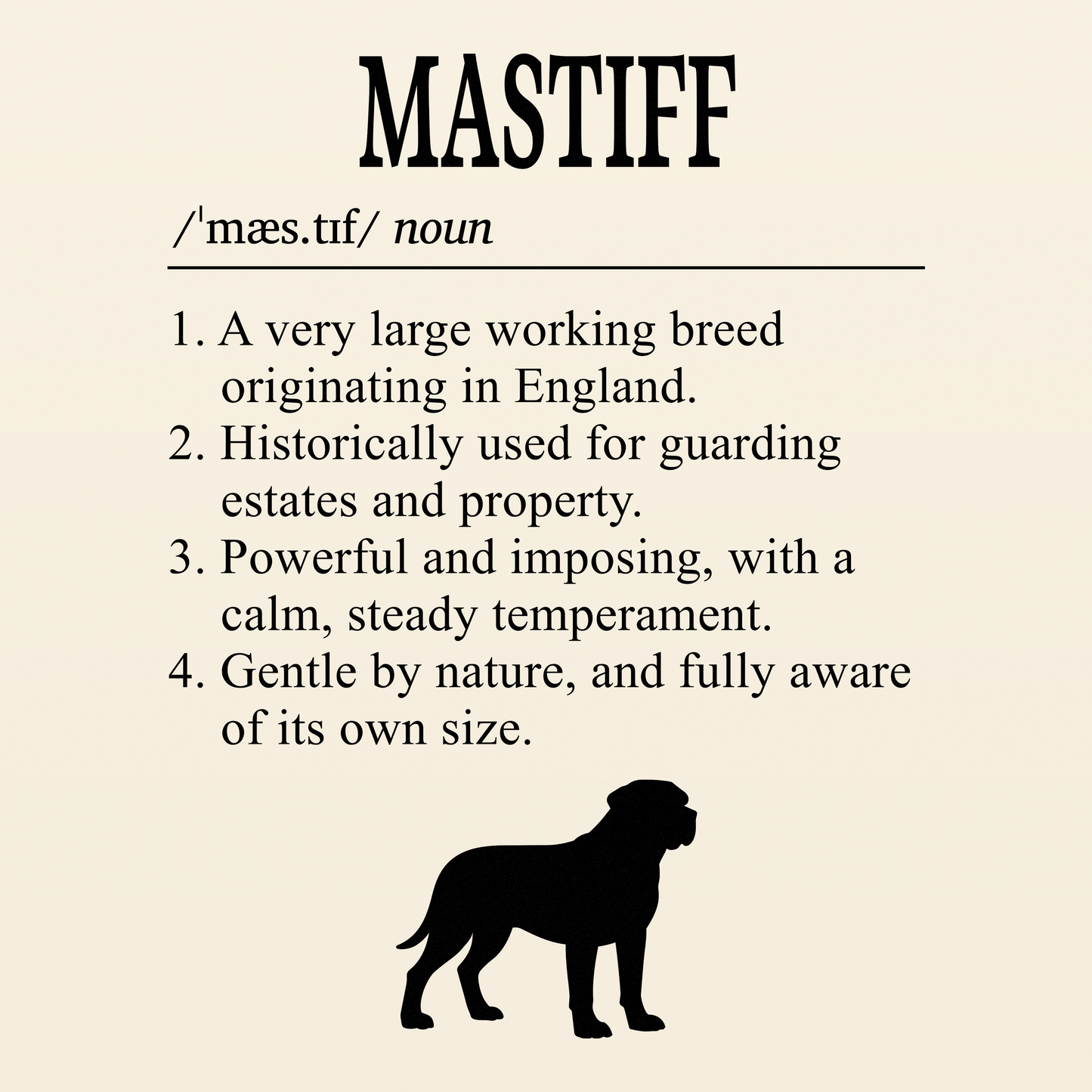 Mastiff Definition T-Shirt Dictionary Dogs Collection