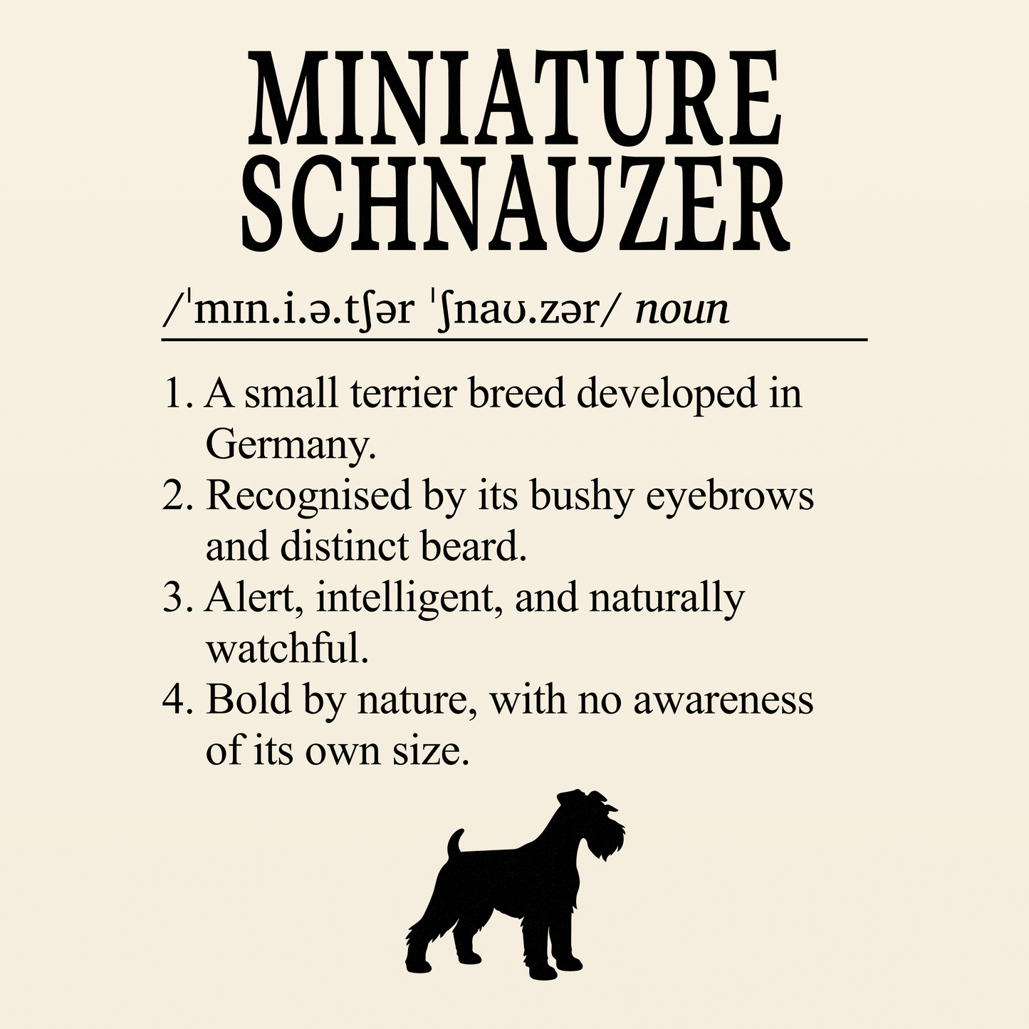 Miniature Schnauzer Definition T-Shirt Dictionary Dogs Collection
