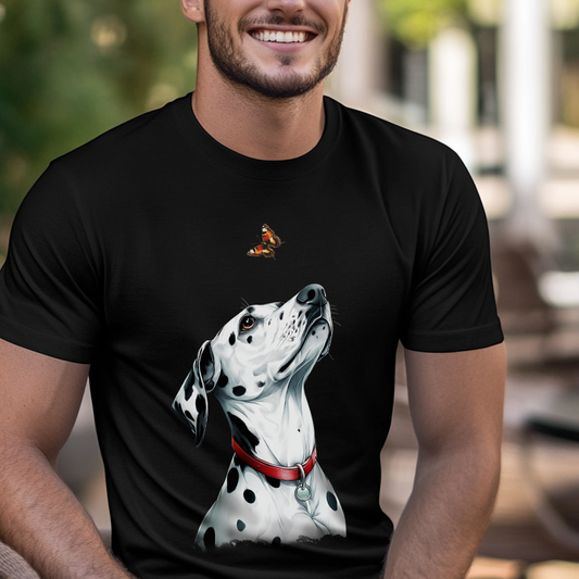 Playful Encounter: Dalmatian & Butterfly T-Shirt