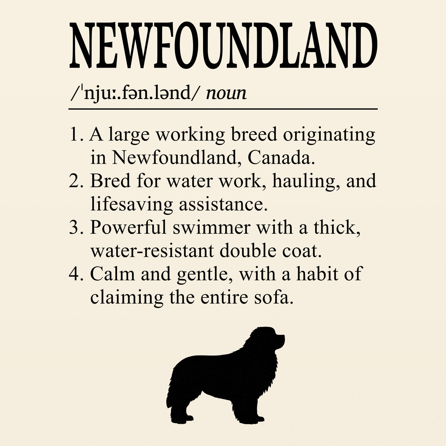 Newfoundland Definition T-Shirt Dictionary Dogs Collection