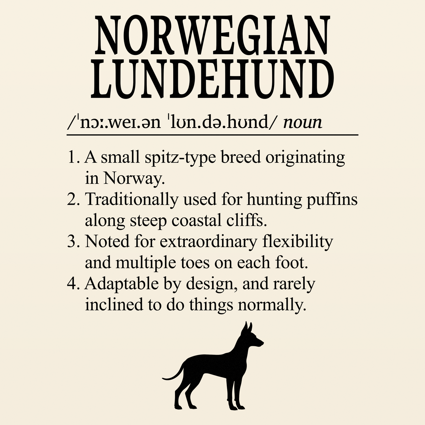 Norwegian Lundehund Definition T-Shirt Dictionary Dogs Collection