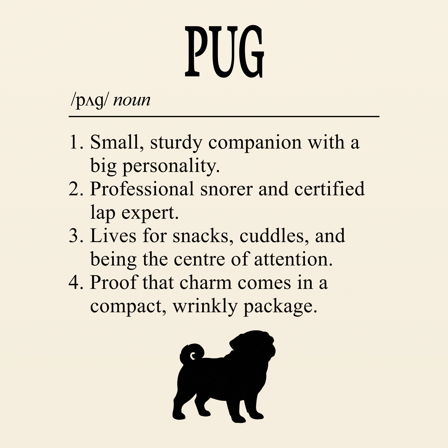 Pug Definition T-Shirt Dictionary Dogs Collection