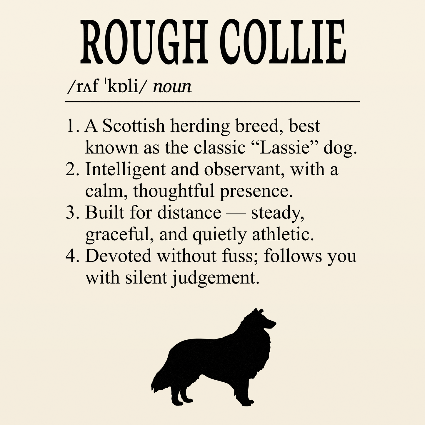 Rough Collie T-Shirt Dictionary Dogs Collection