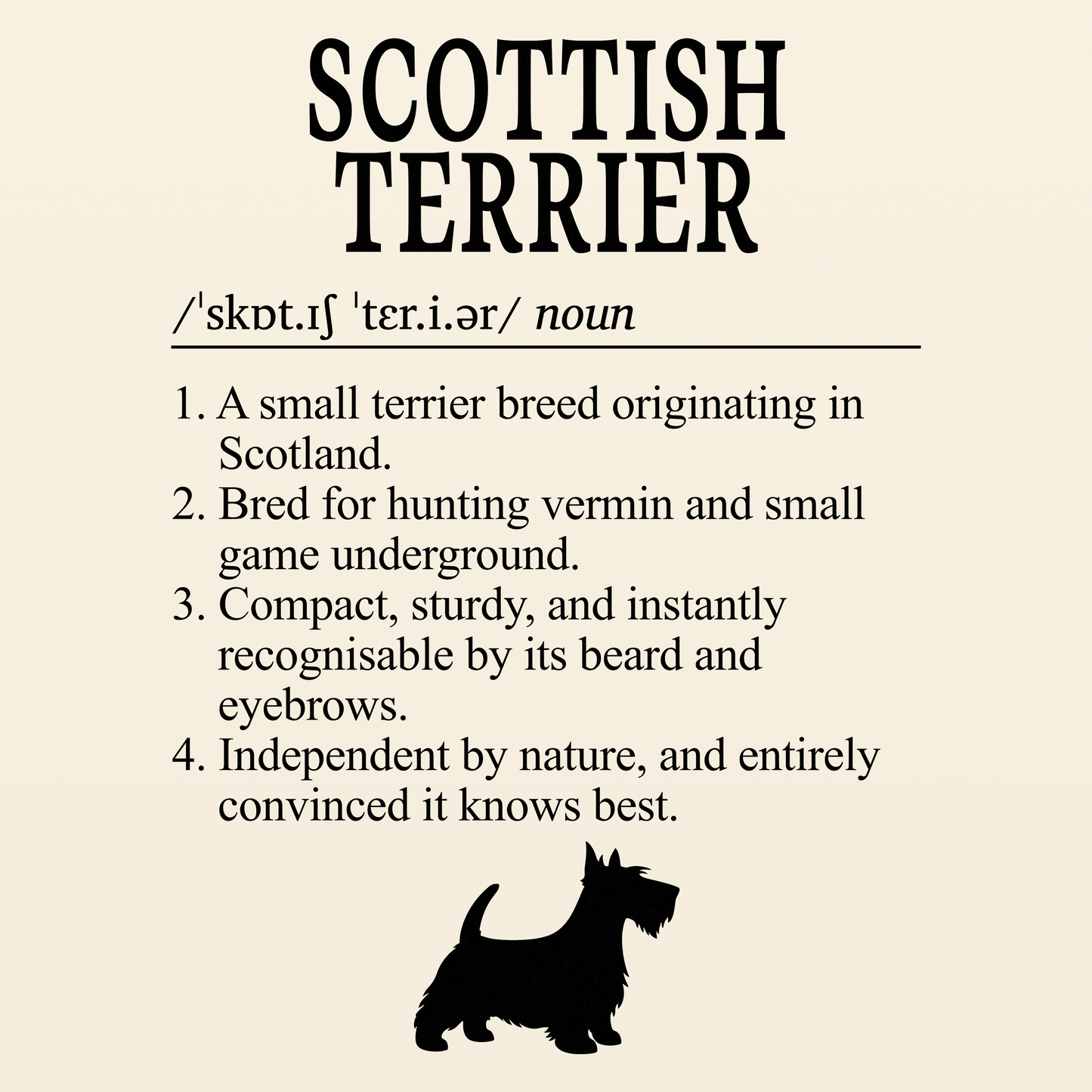Scottish Terrier Definition T-Shirt Dictionary Dogs Collection