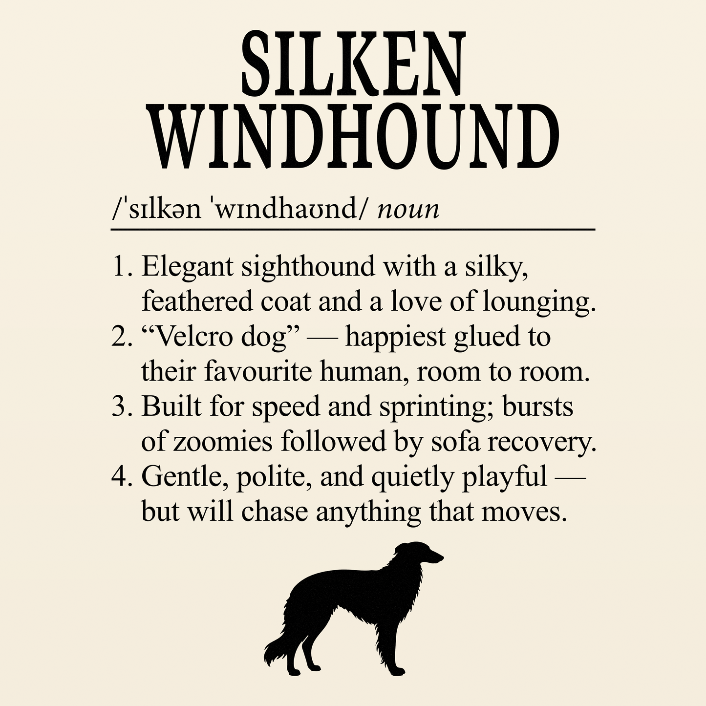 Silken Windhound Definition T-Shirt Dictionary Dogs Collection