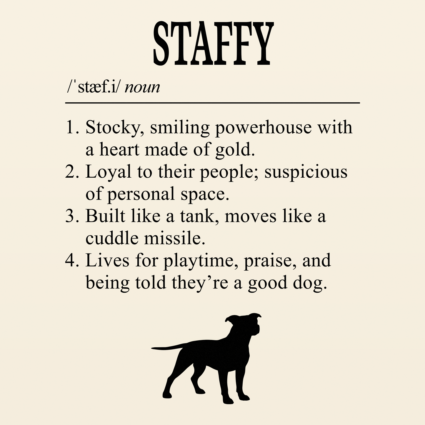 Staffy Definition T-Shirt Dictionary Dogs Collection