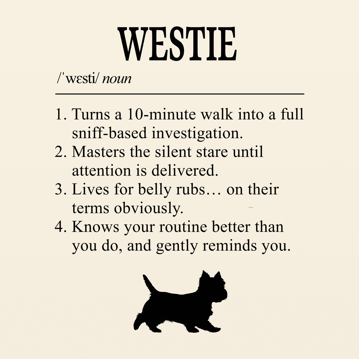 Westie Definition T-Shirt Dictionary Dogs Collection