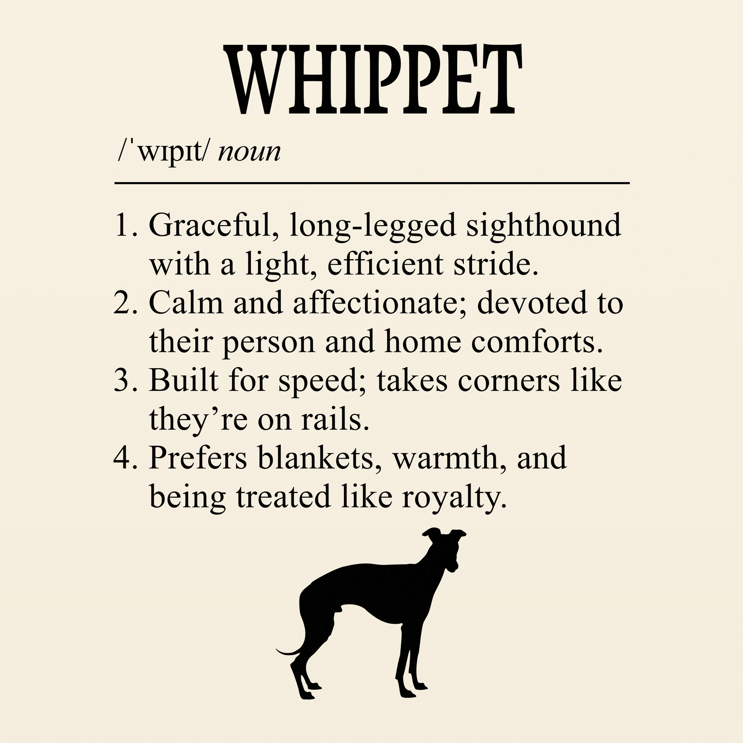 Whippet Definition T-Shirt Dictionary Dogs Collection