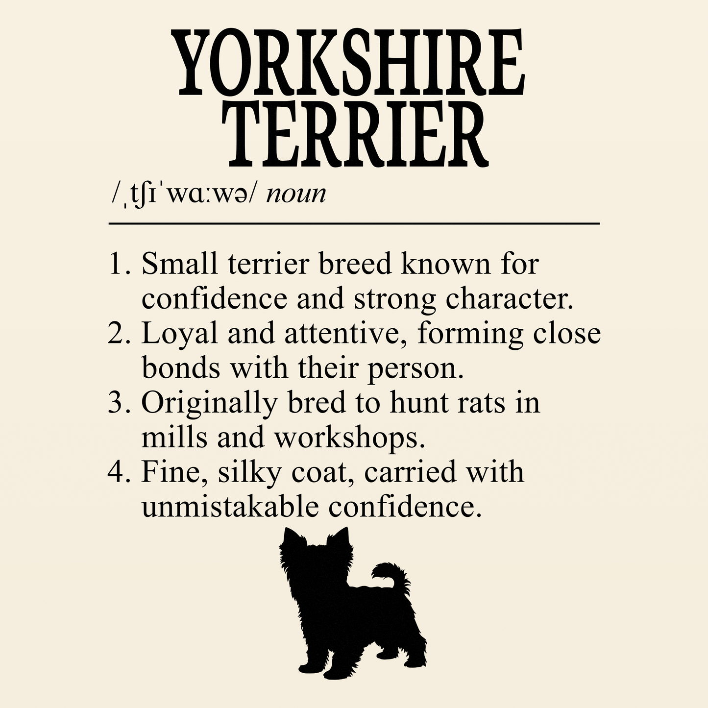 Yorkshire Terrier Definition T-Shirt Dictionary Dogs Collection