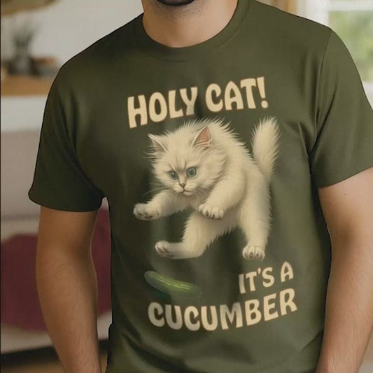 Holy Cat! It’s a Cucumber - Scared Cat T Shirt